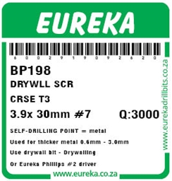 BP198 - Drywall Screw T3 -BP198_label_T